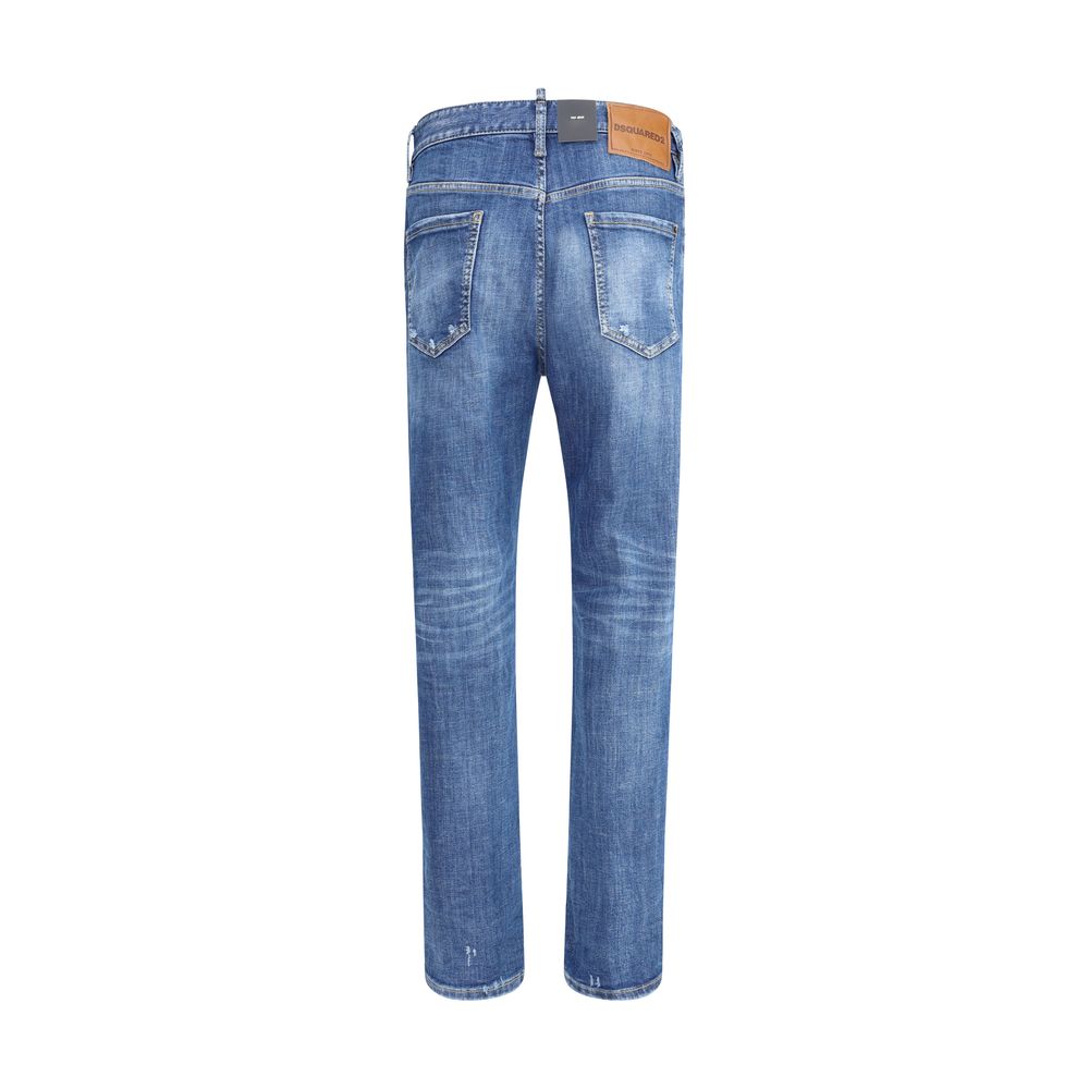 Blue Cotton Skinny Jeans