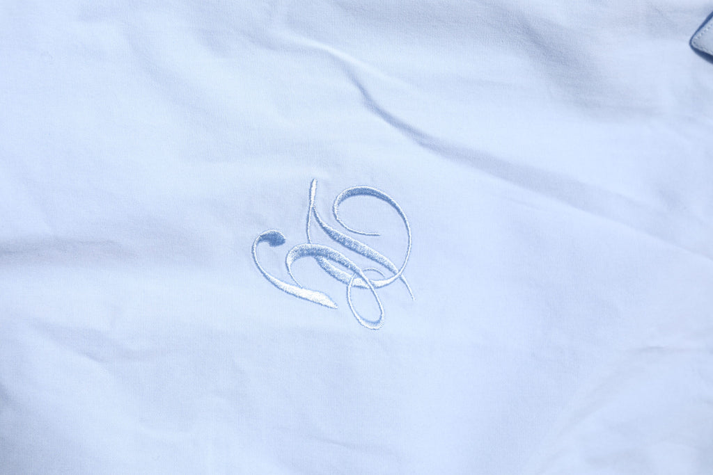 Sky Blue Cotton GOLD Long Sleeves Dress Shirt