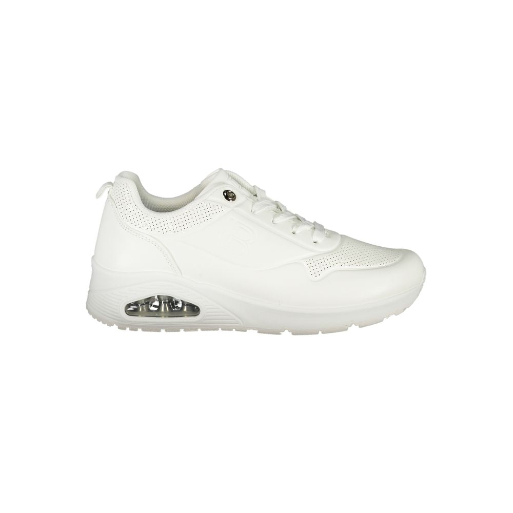 White Polyester Women Sneaker