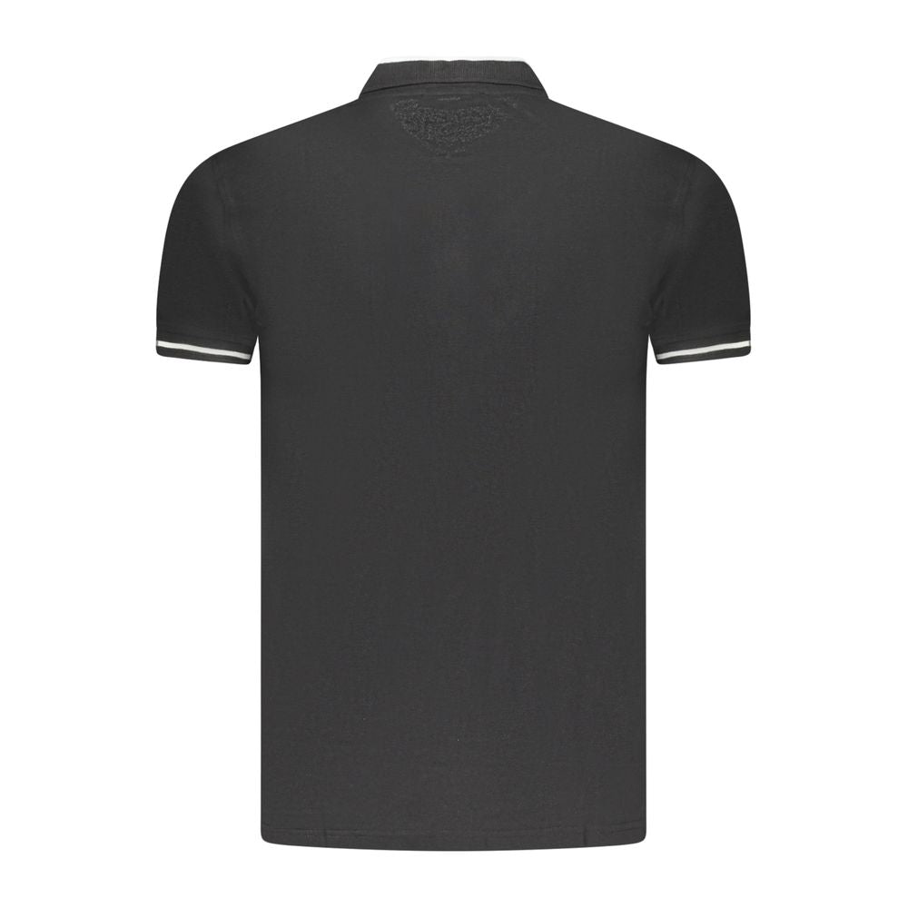 Black Cotton Men Polo