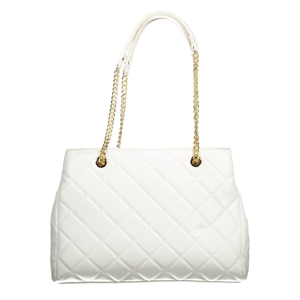 White Polyurethane Women's Bag with Handles