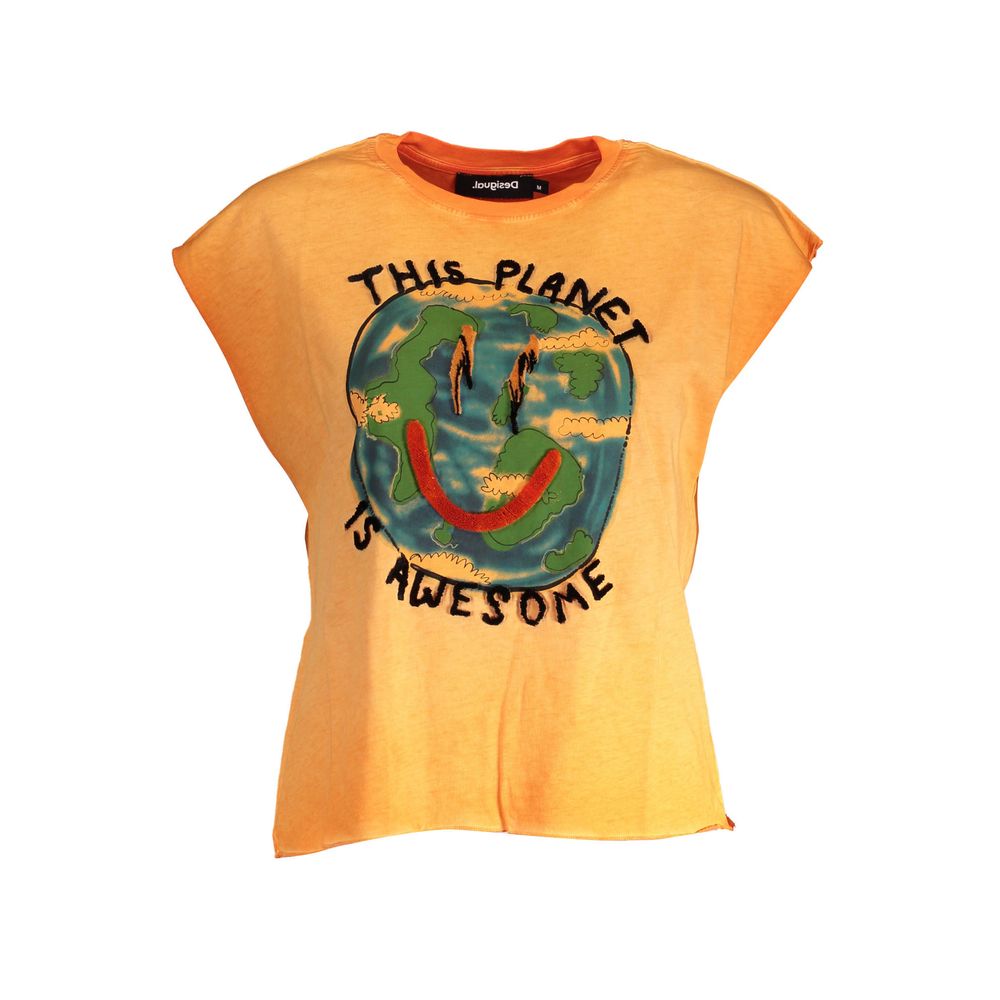 Arancione Cotton Women T-Shirt