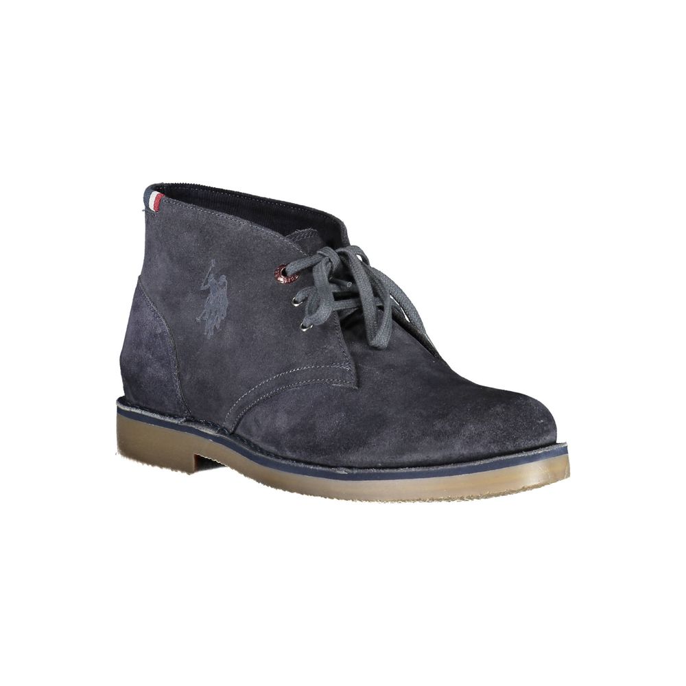 Blue Leather Mens Ankle Boot