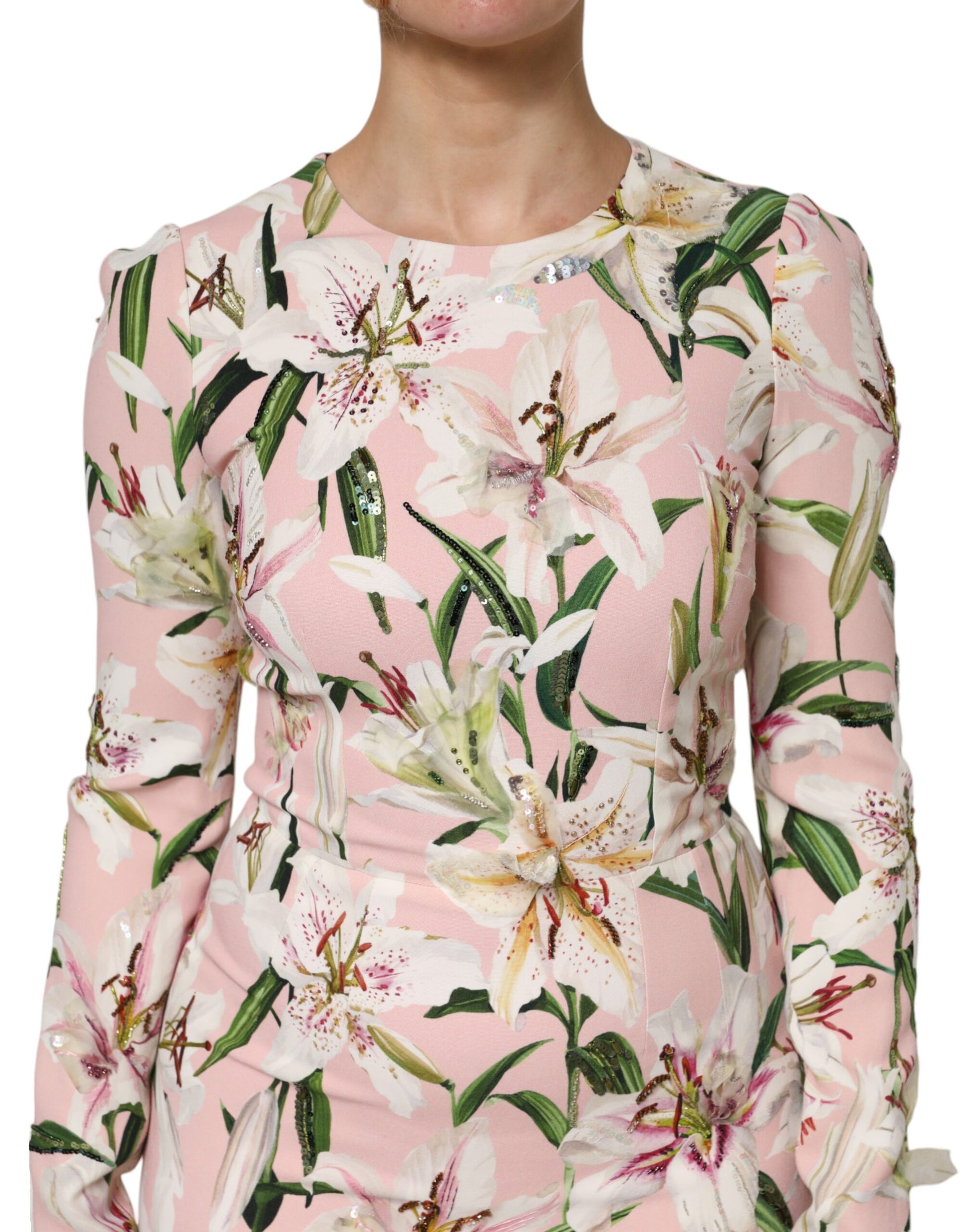 Pink Lily Viscose Sheath Stretch Midi Dress
