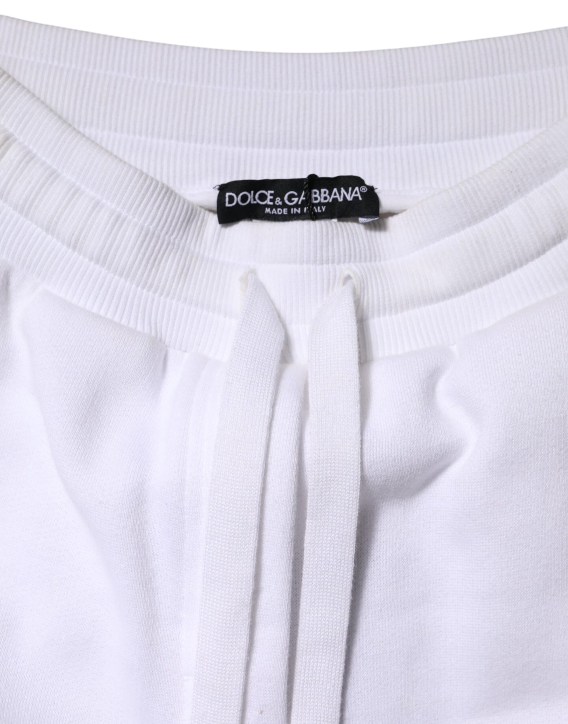 White Cotton Stretch Jogger Sweatpants Pants