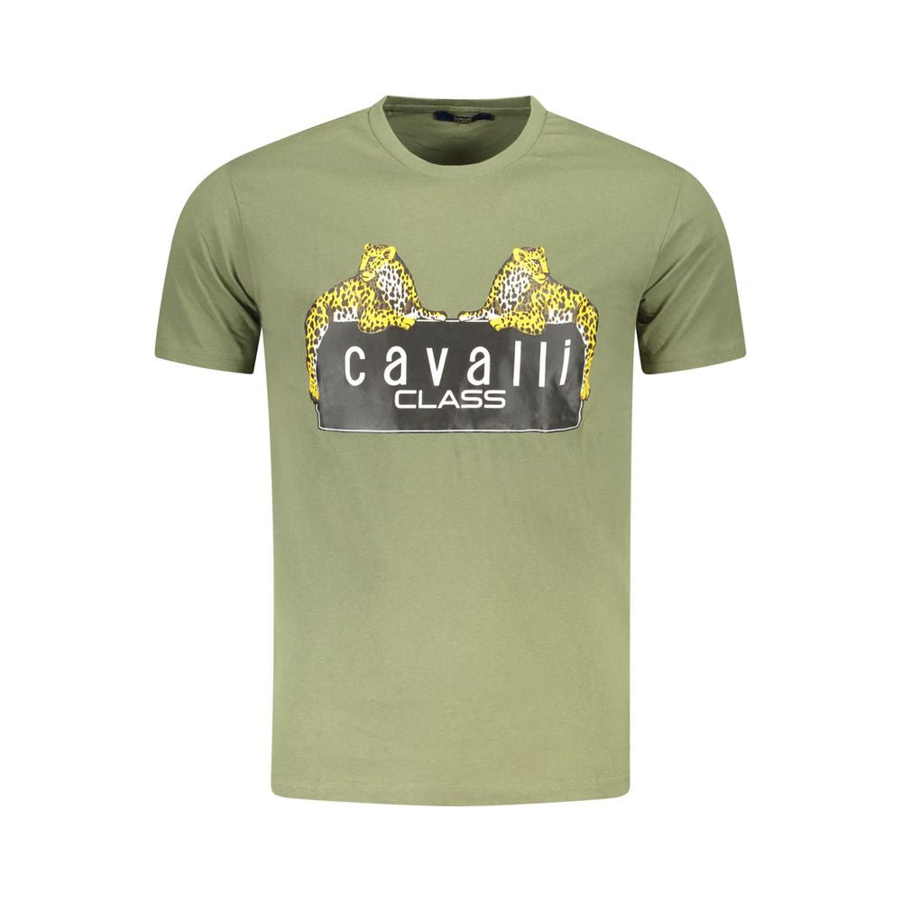 Green Cotton Men T-Shirt