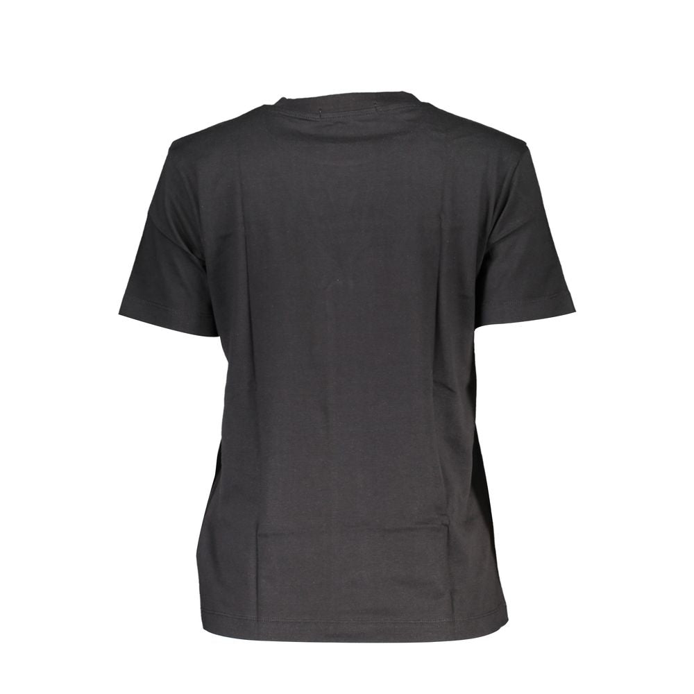 Black Cotton Women T-Shirt