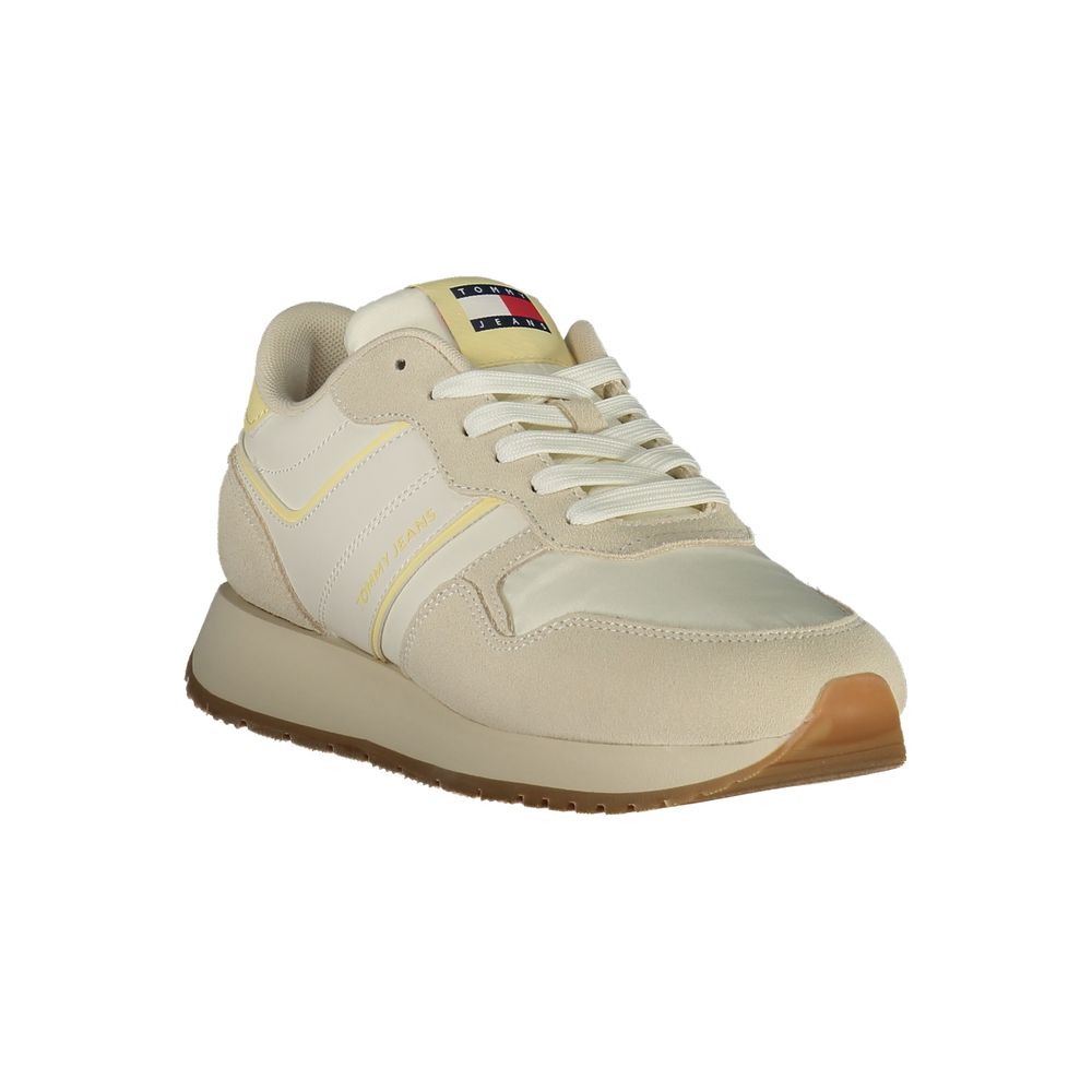 Beige Leather Women Sneaker