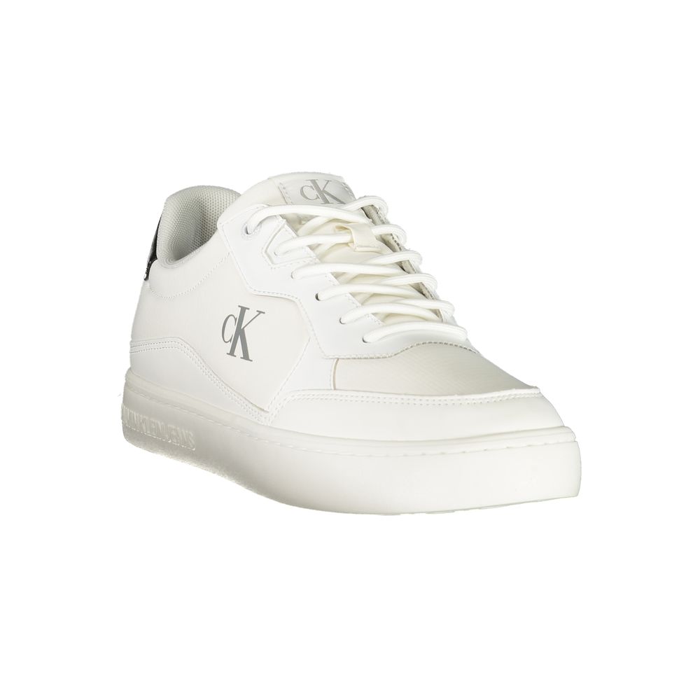 White Polyester Men Sneaker