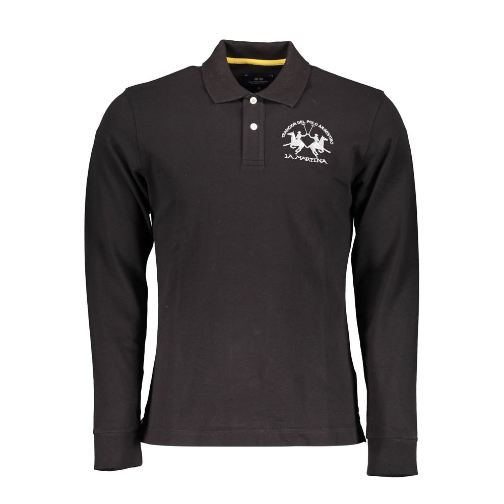 Black Cotton Men's Polo Shirt