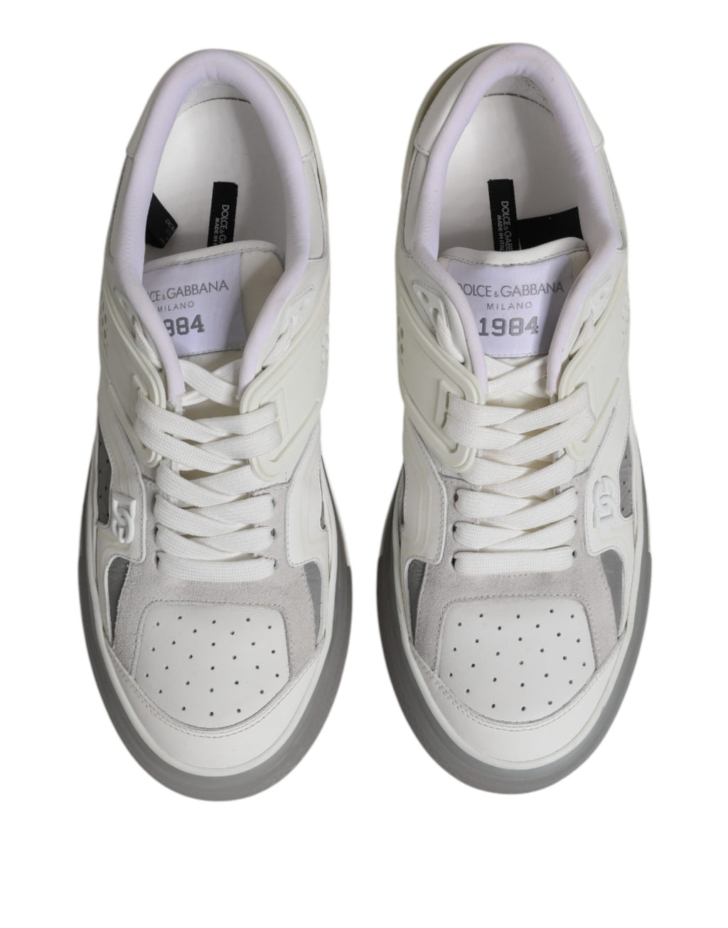 White Low Top DG Embossed Men Sneakers Shoes