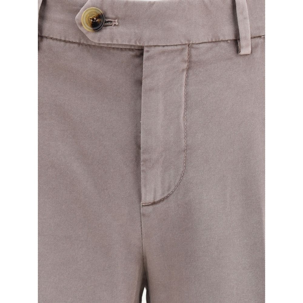 Gray Cotton Casual Pants