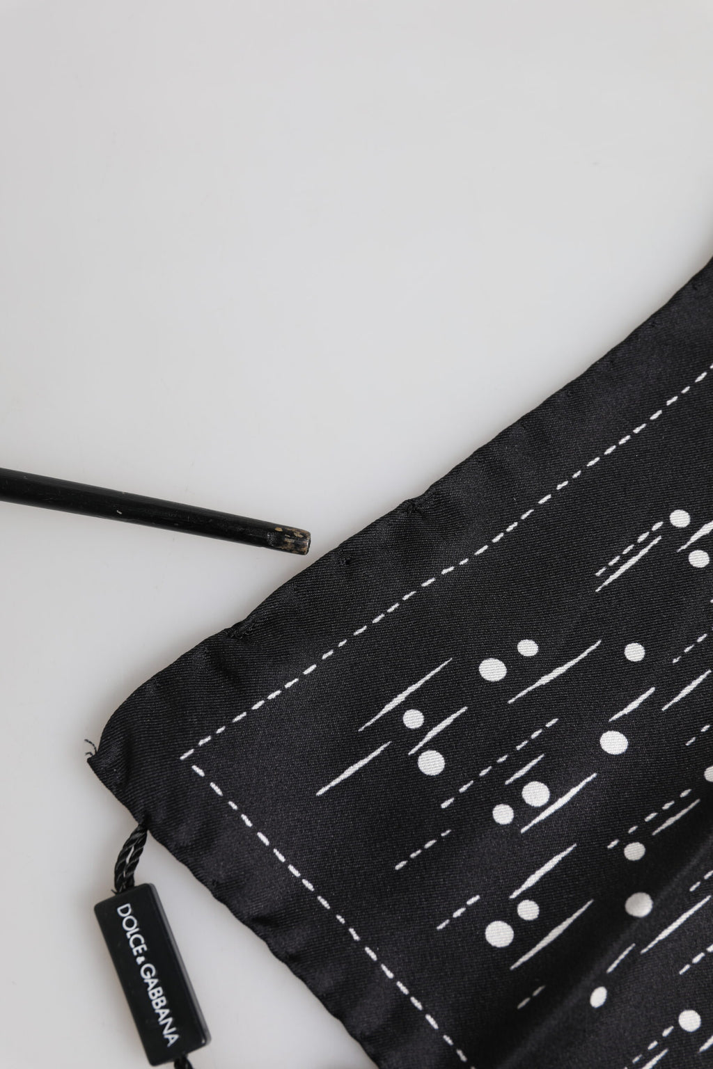 Black White Printed Square Men Foulard Scarf