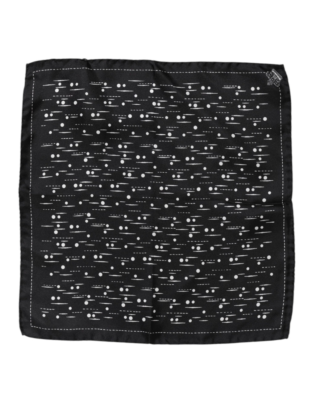 Black White Printed Square Men Foulard Scarf