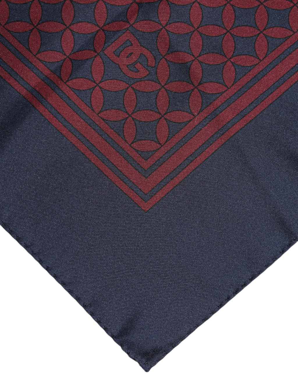 Red Blue Printed Silk Square Men Foulard Scarf