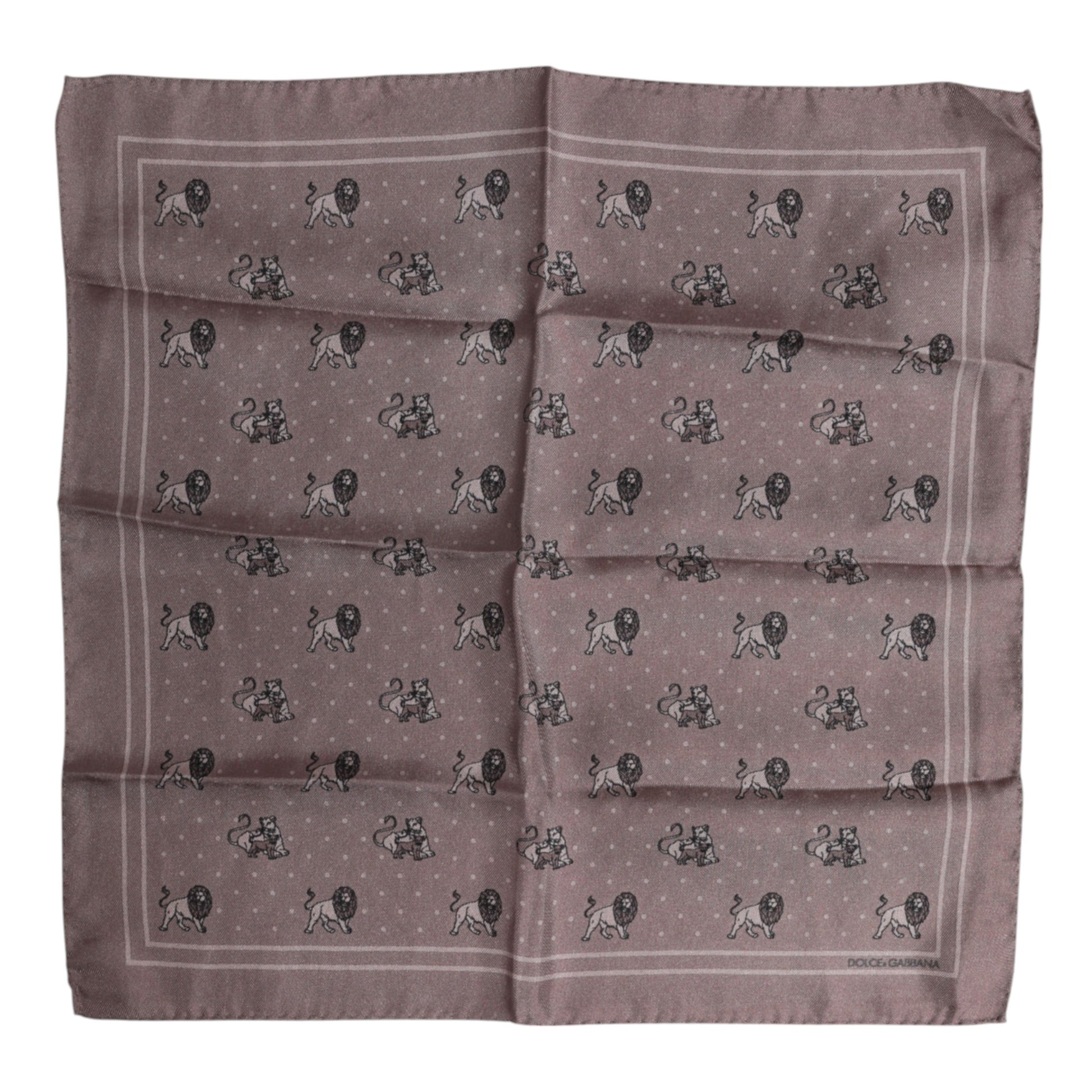 Brown Animal Print Square Foulard Scarf