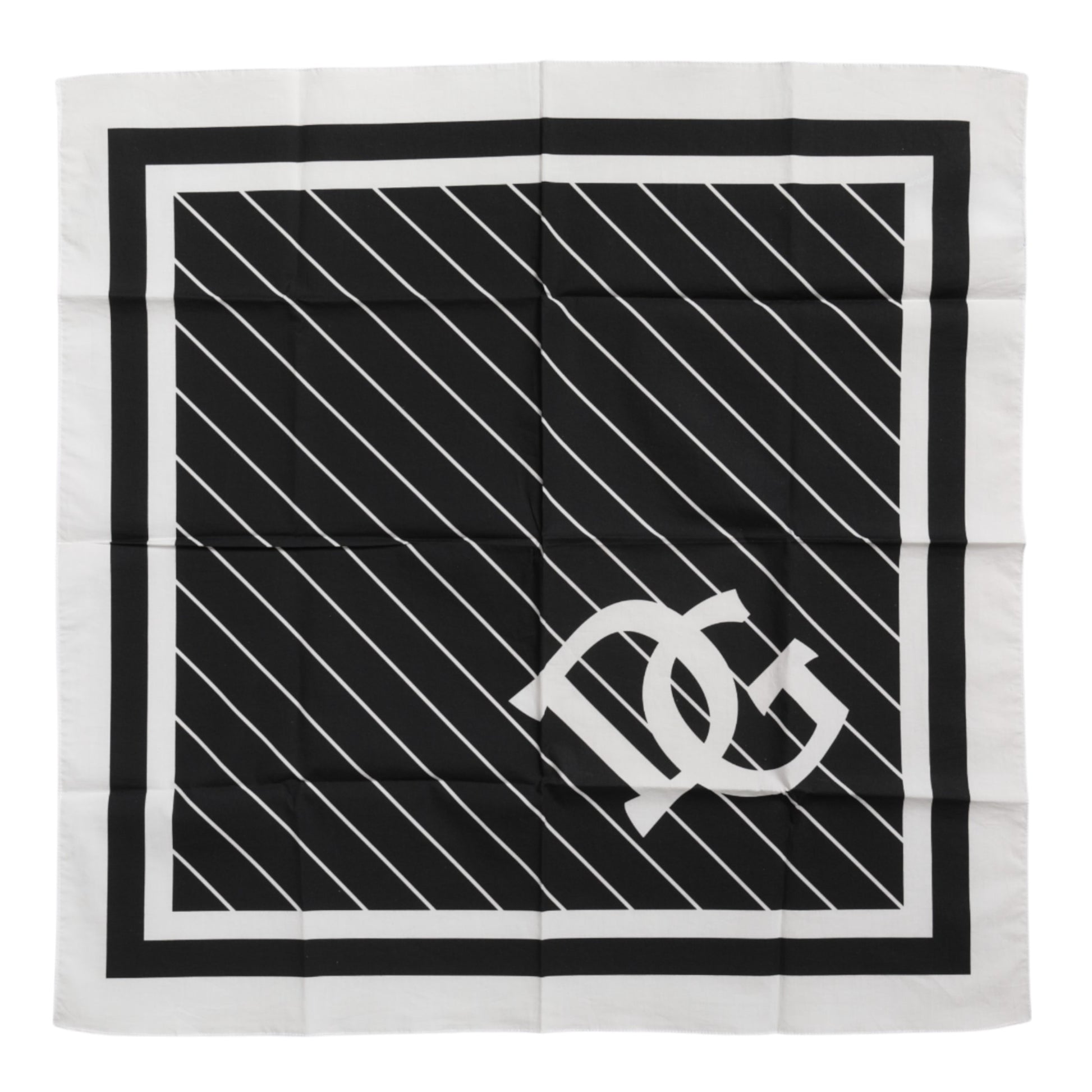 Black White DG Logo Square Men Foulard Scarf