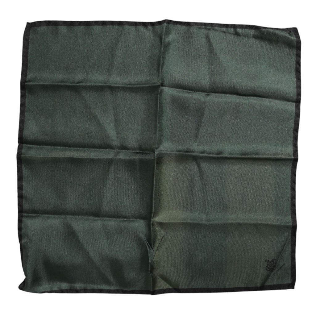Green DG Crown Silk Square Men Foulard Scarf