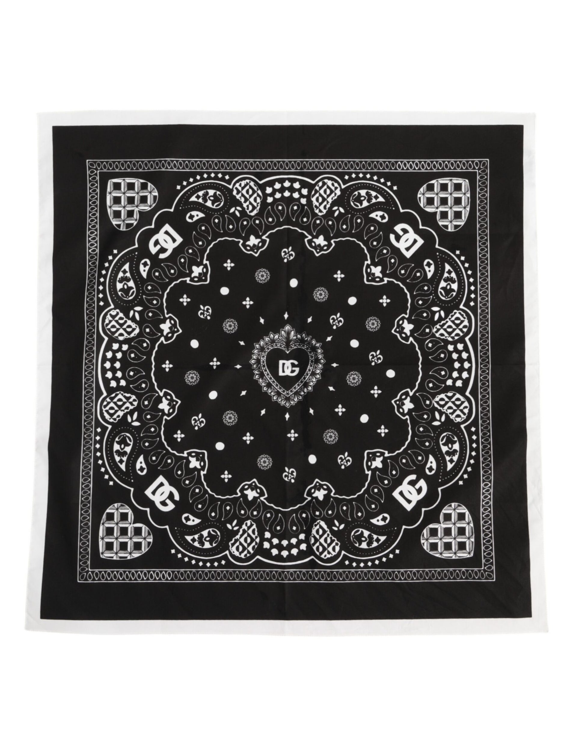 Black White Bandana Square Men Foulard Scarf