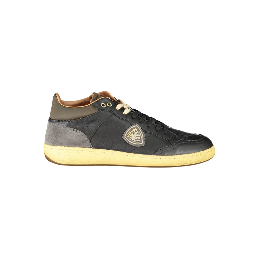 Black Leather Men Sneaker
