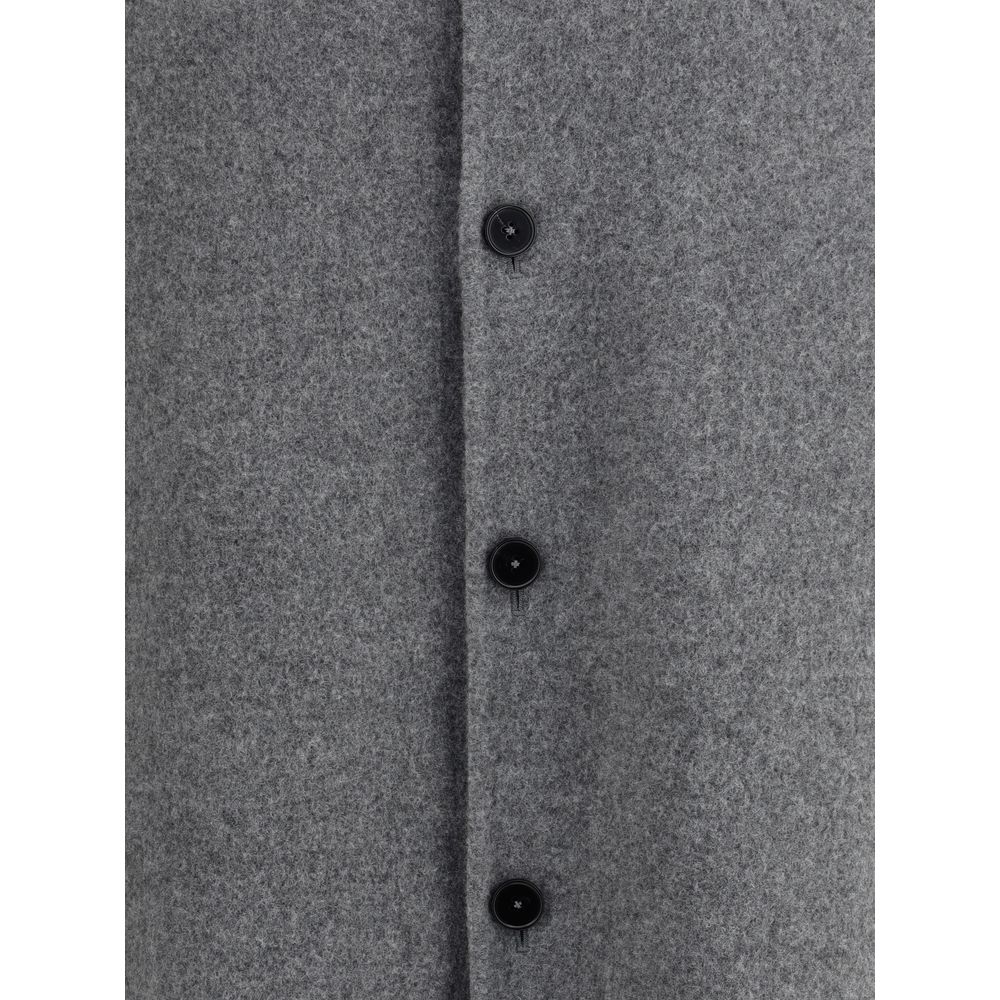 Gray Fleece Wool Coat