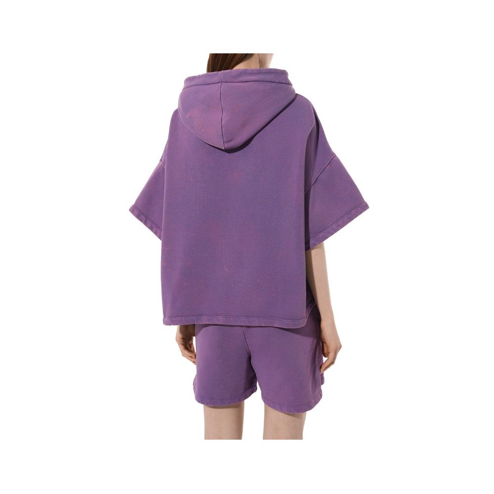 Purple Cotton Women Hoodie