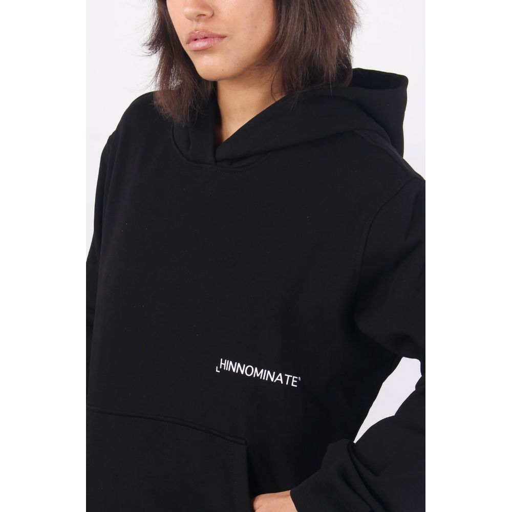 Black Cotton Women Hoodie