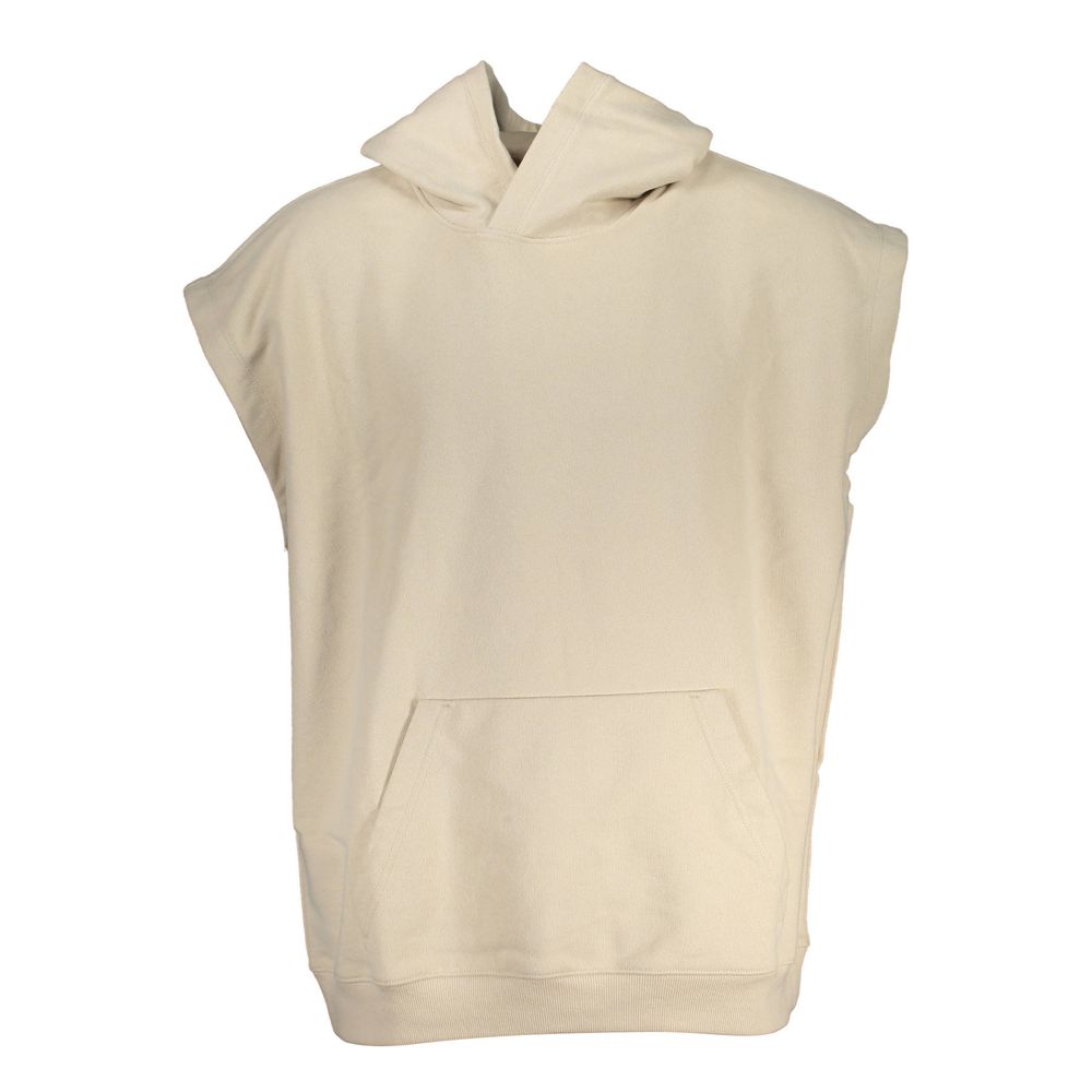 Beige Cotton Men's Hooded Sweatshirt