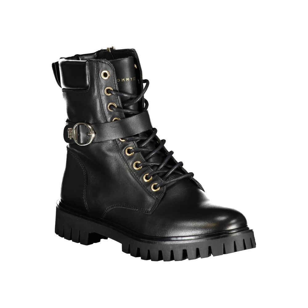 Black Leather Women Boot