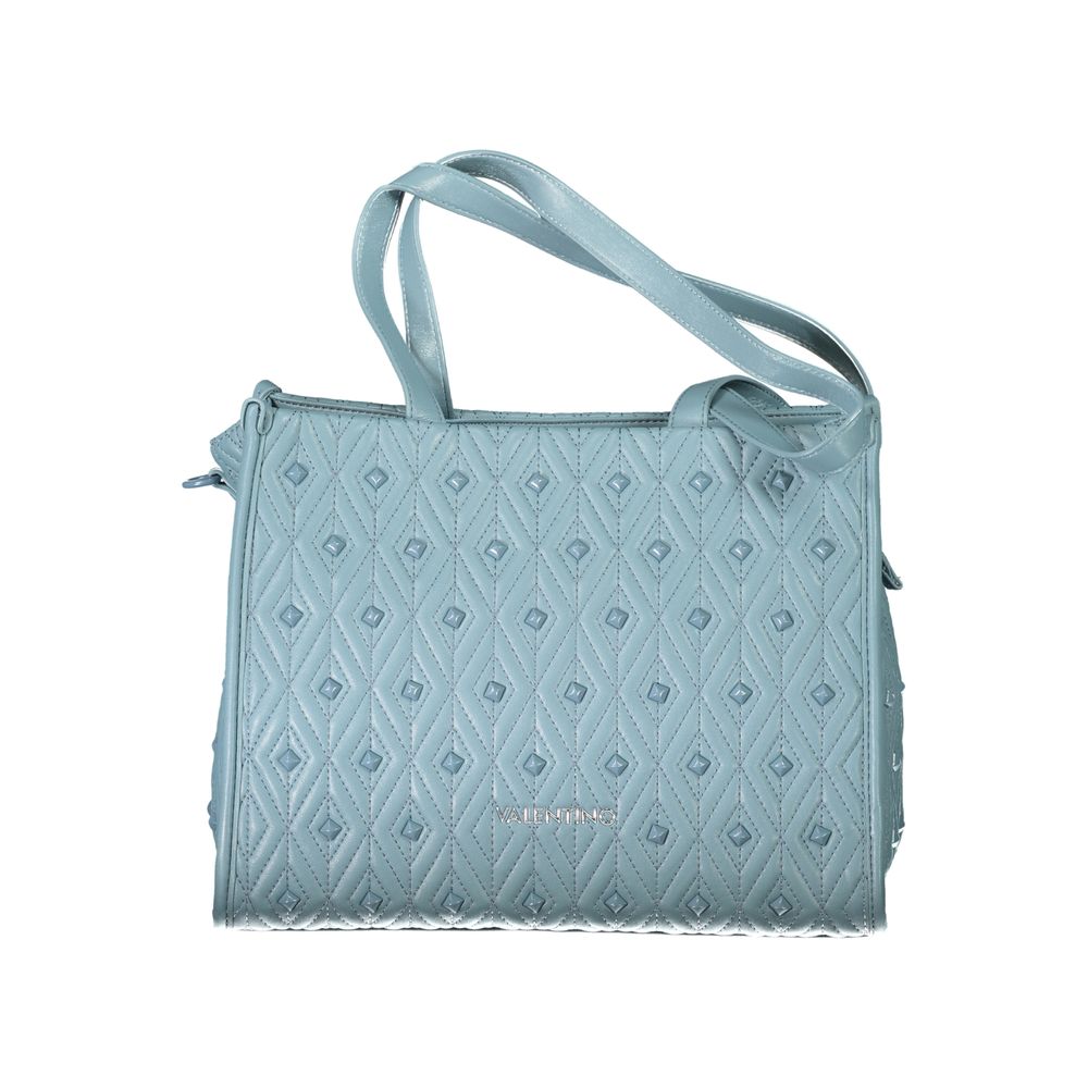 Blue Polyester Handbag