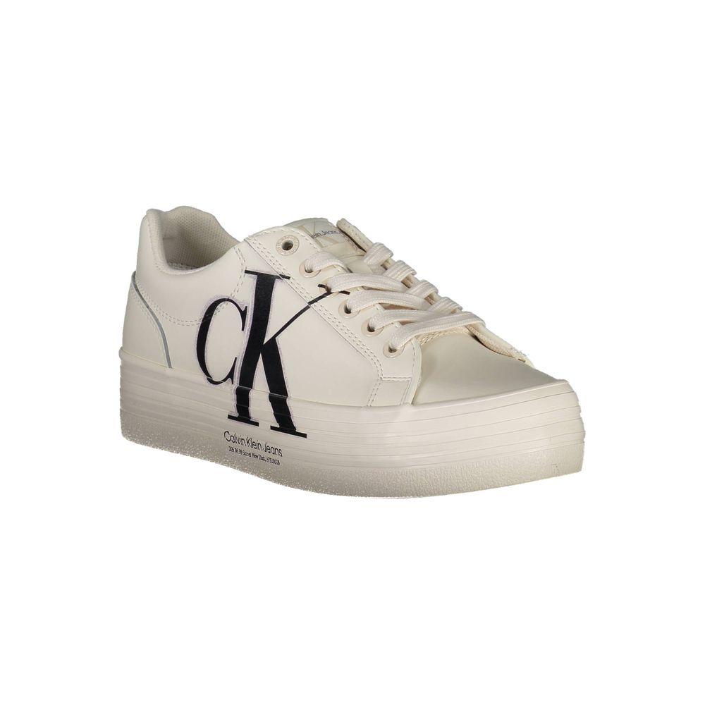 White Polyester Sneaker