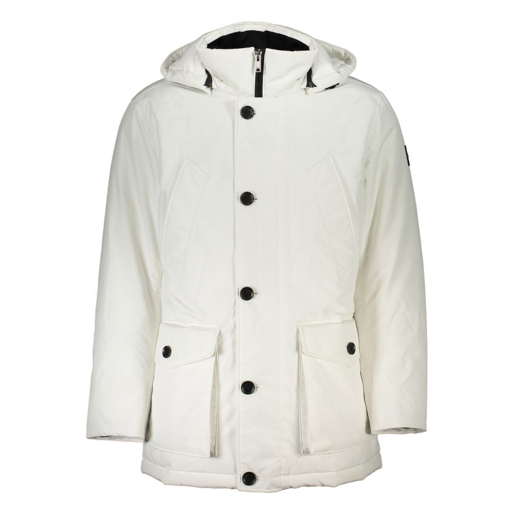 White Polyamide Men's Jacket
