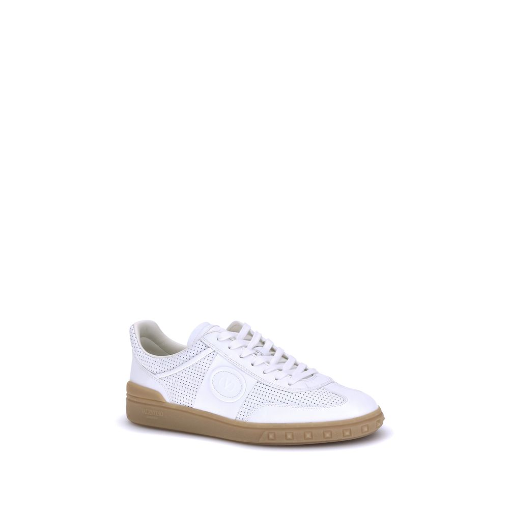 White Rubber Low Top Sneakers