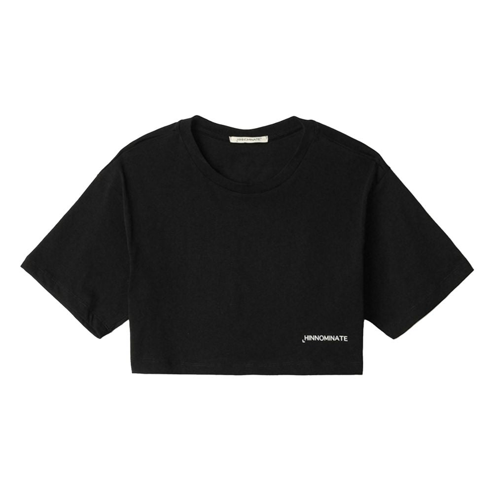 Black Cotton Women T-Shirt