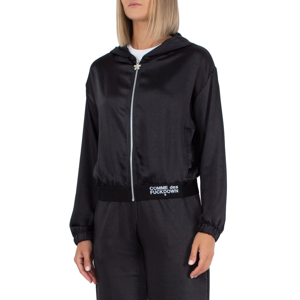 Black Polyester Women Jacket