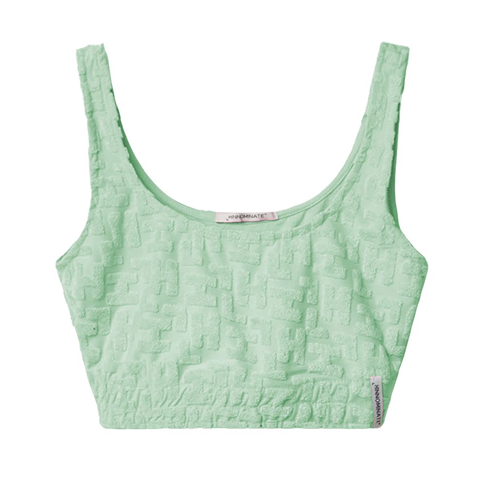 Green Cotton Women Crop Top