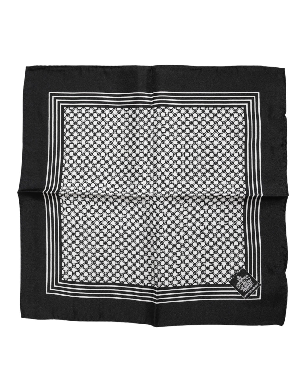Black White Patterned Square Men Foulard Scarf