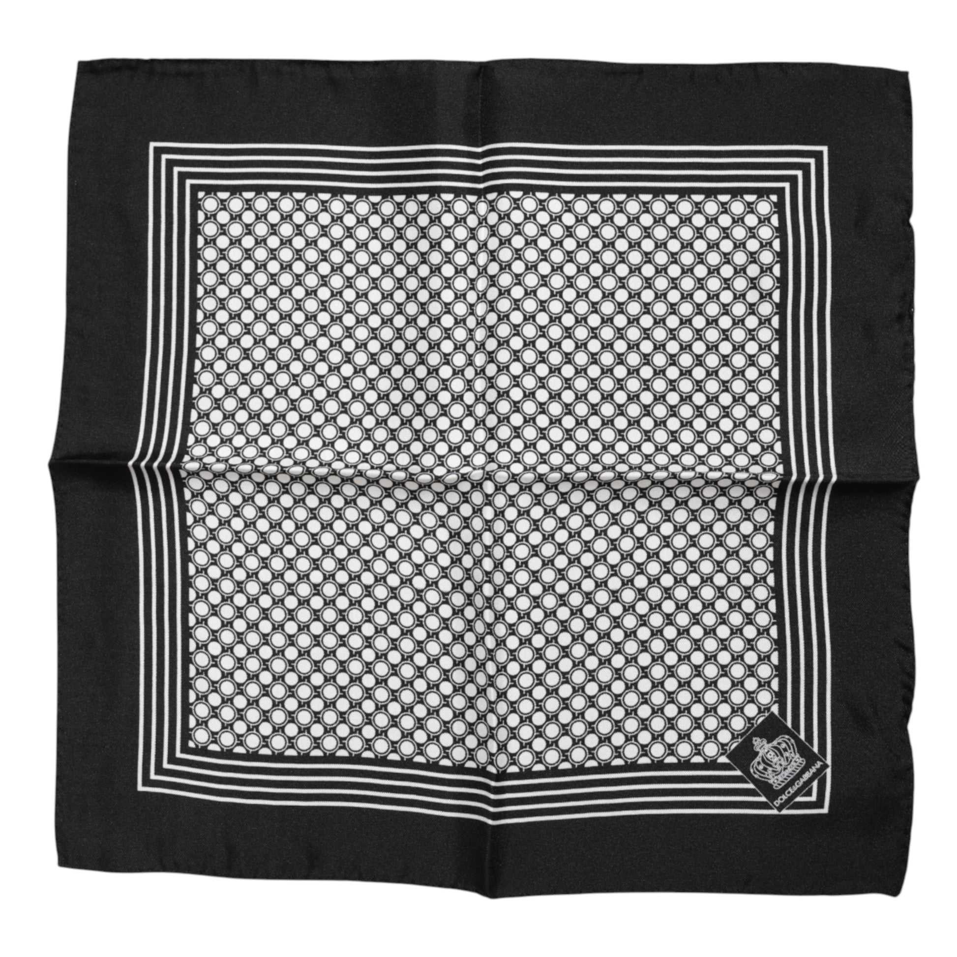Black White Patterned Square Men Foulard Scarf