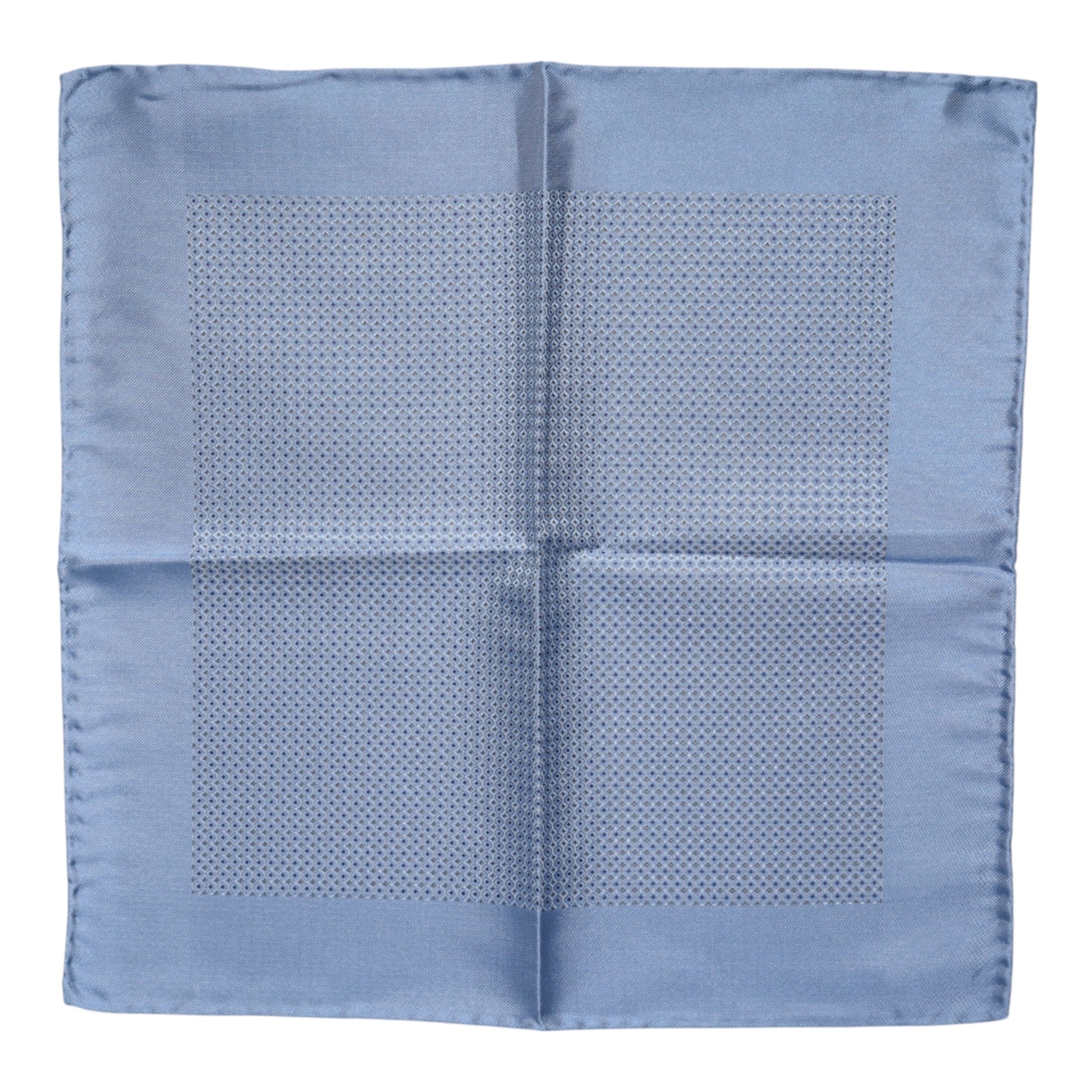 Light Blue Silk Square Men Foulard Scarf