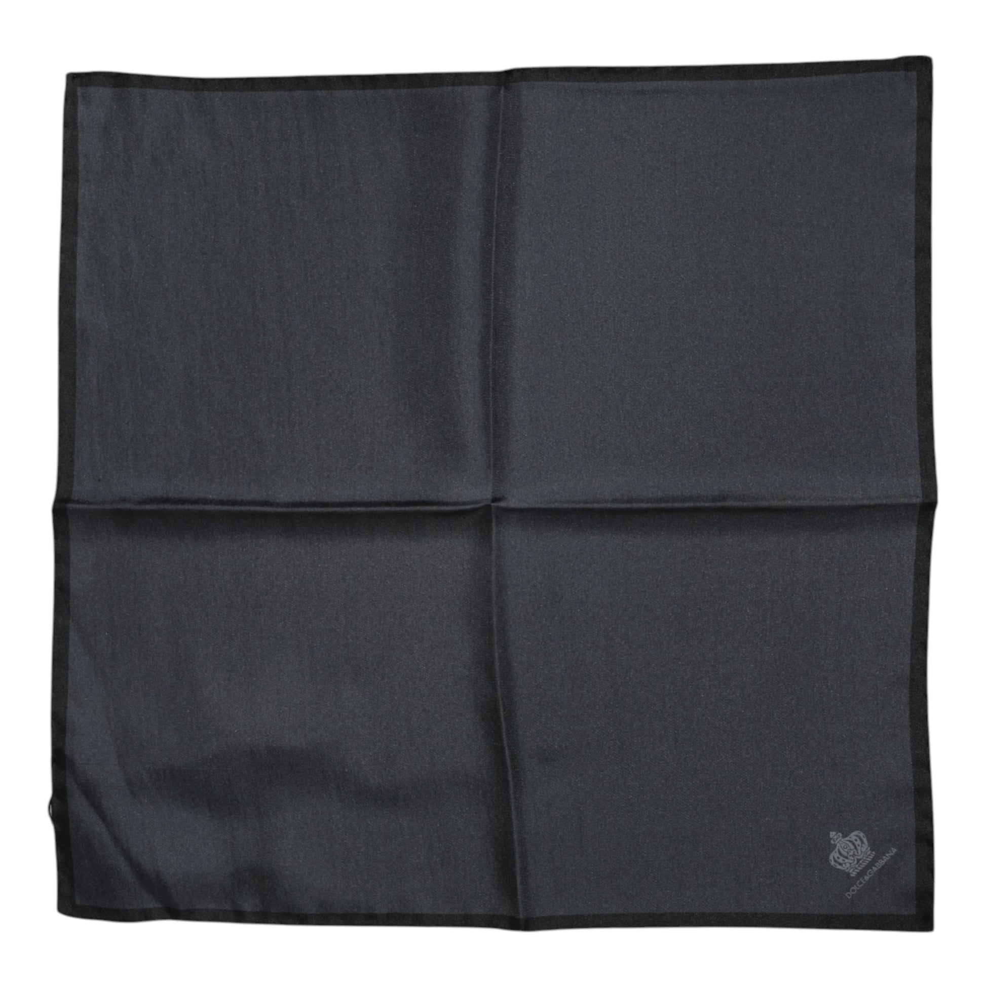 Dark Gray DG Crown Silk Square Foulard Scarf