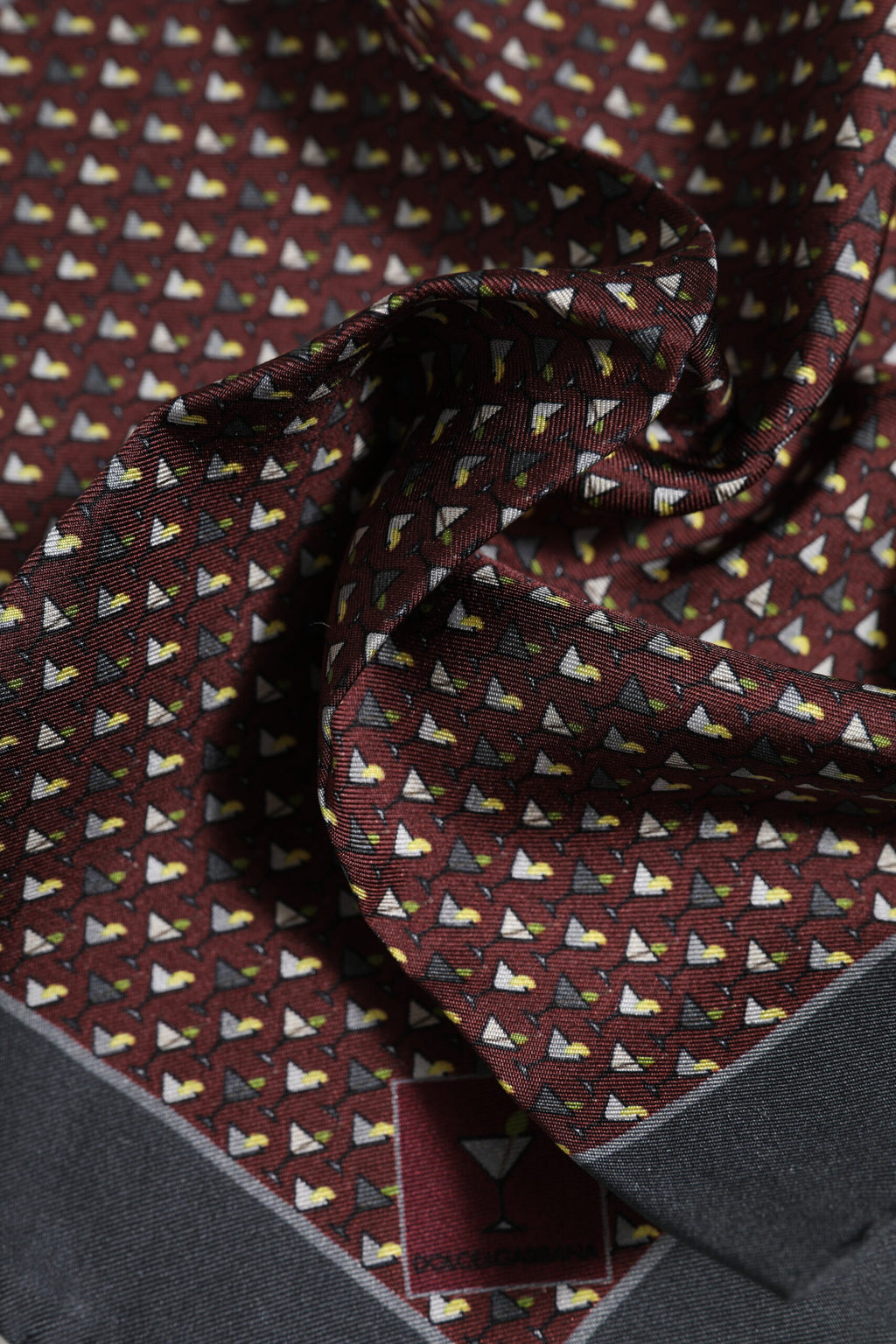 Maroon Cocktail Silk Square Foulard Scarf
