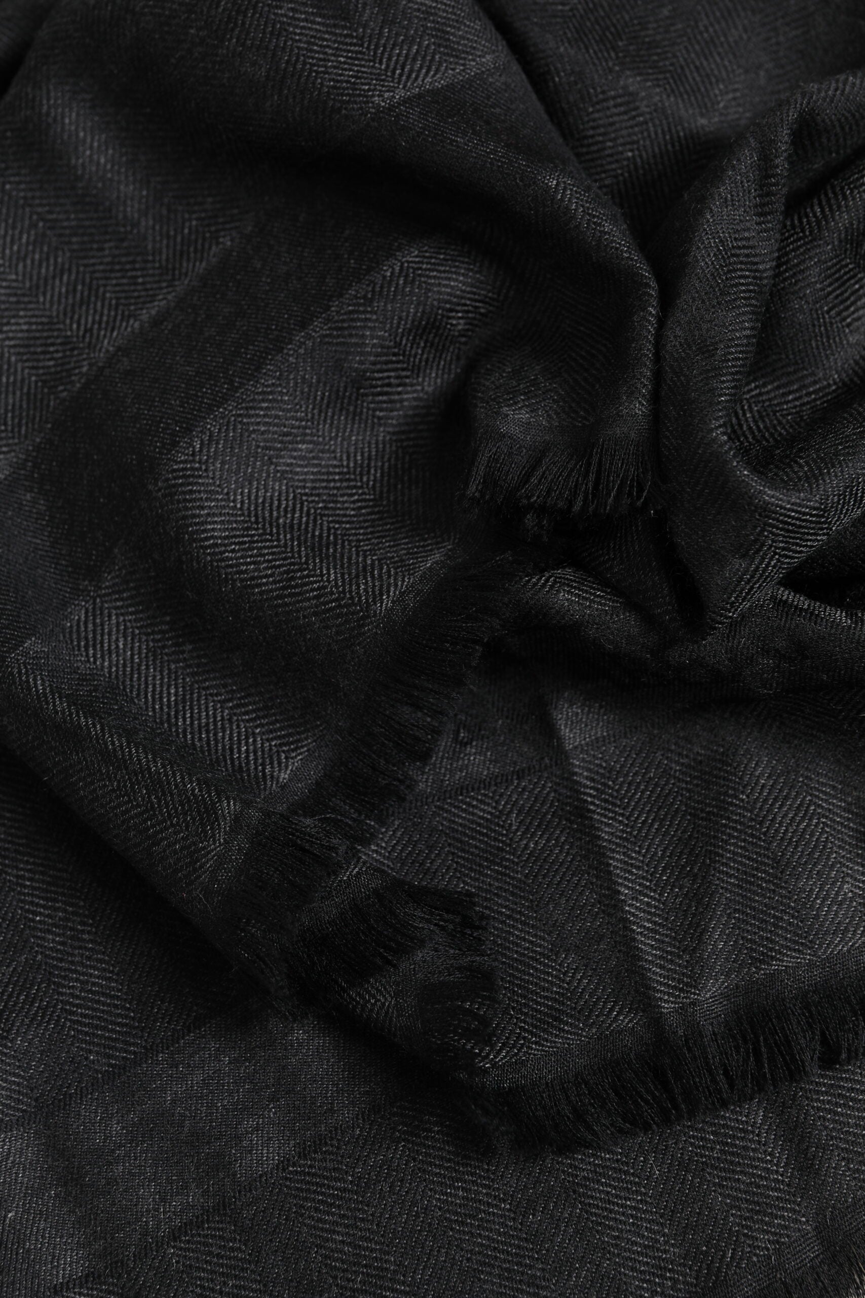 Dark Gray Cashmere Fringes Neck Warmer Scarf