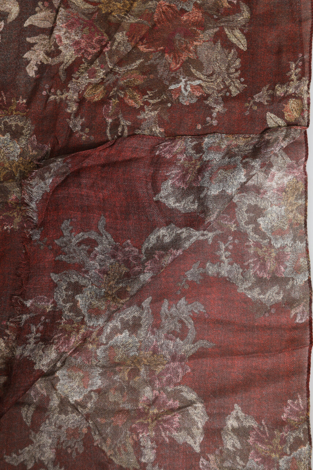 Maroon Floral Neck Warmer Foulard Scarf