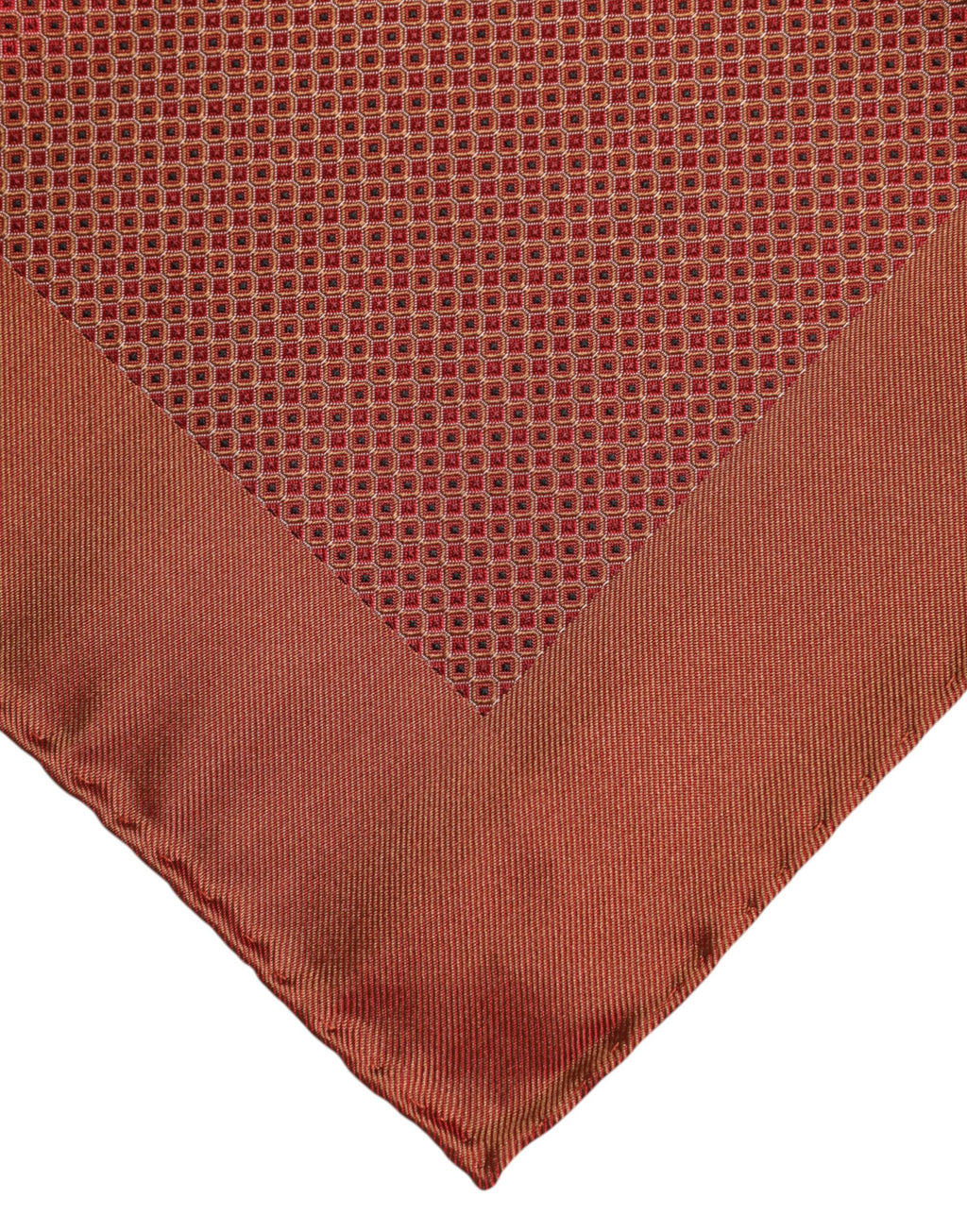 Orange Silk Square Men Foulard Scarf