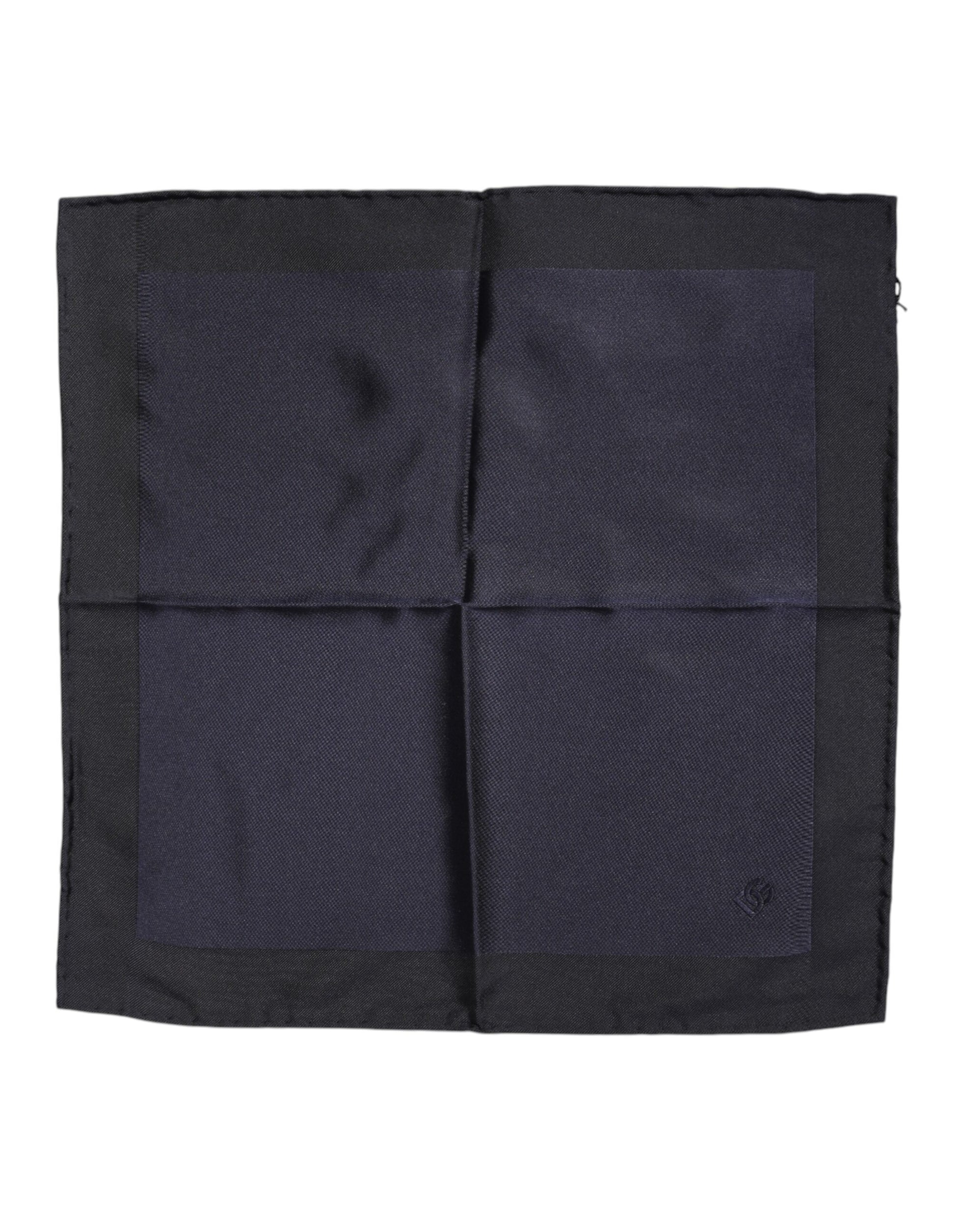 Dark Blue Silk Square Men Foulard Scarf