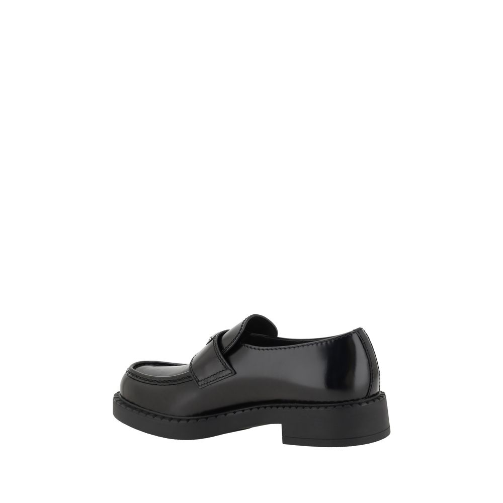 Black Rubber Platform Loafers