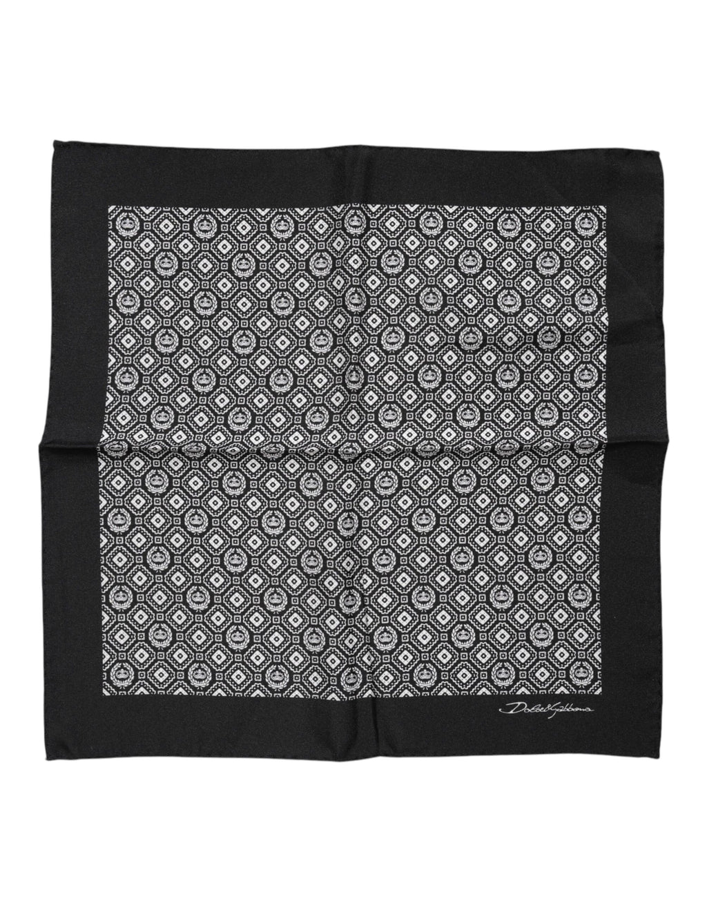 Black White Patterned Square Foulard Scarf