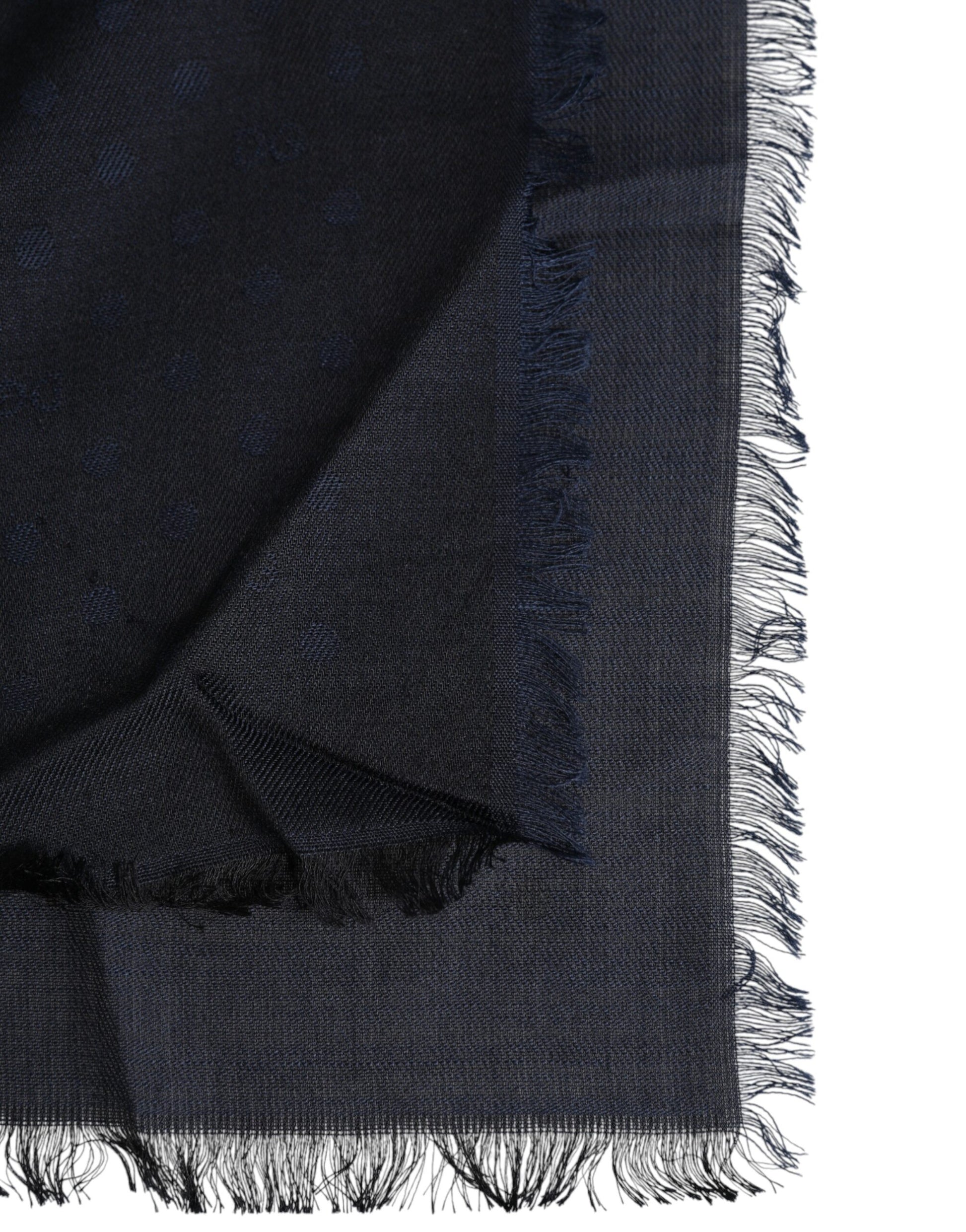 Blue Viscose Fringes Neck Warmer Scarf