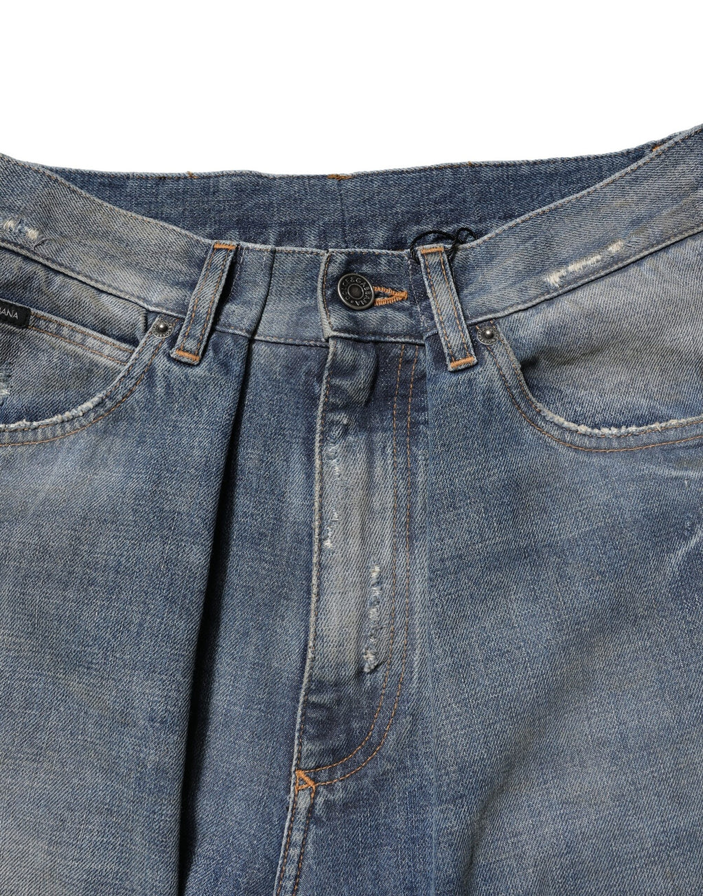 Blue Cotton Tattered Men Denim Jeans