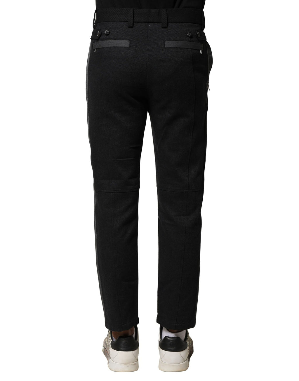 Black Gray Cotton Tapered Men Pants